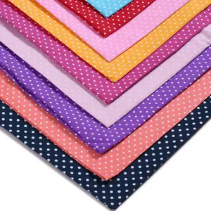 Wholesale cheap Polka dots fabric custom multi-color classic printed cotton fabric for dress garment