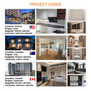 Meubles de cuisine d'appartement au design moderne, armoires de cuisine sur mesure avec finition laquée, ensemble d'armoires de cuisine en bois à haute brillance - Product Image 5