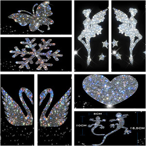 3D EV Auto vehículo Motor coche sedán accesorios Bling cristal Rhinestone diamante DIY decoraciones pegatinas calcomanías decoración del hogar - Product Image 2