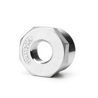Raccord réducteur droit en acier inoxydable 304, filetage interne/extérieur, 1 pouce, connexion femelle à tête hexagonale à 2 points