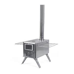 Estufa de Leña Plegable Multifuncional de Acero Inoxidable para <span class=keywords><strong>Camping</strong></span> TS01 con Ventana de Visualización, Cocina, Calienta, Hierve Agua, para Todas las Estaciones - Product Image 2