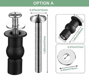 Nylon <b>Rubber</b> Stainless Steel Universal Toilet Seat Screw Bolt with <b>Rubber</b> and <b>Plastic</b> Nut Hinge - Product Image 3