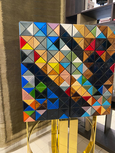BOCA DO <span class=keywords><strong>LOBO</strong></span>-aparador decorativo colorido hecho a mano, píxel de arte, armario de esquina de acero inoxidable para sala de estar - Product Image 4