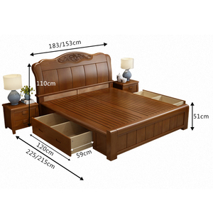 <span class=keywords><strong>Letto</strong></span> Matrimoniale in Legno Massello di Lusso 1,8m, Arredamento <span class=keywords><strong>Moderno</strong></span> Economico per <span class=keywords><strong>Camera</strong></span> <span class=keywords><strong>da</strong></span> <span class=keywords><strong>Letto</strong></span>, <span class=keywords><strong>Letto</strong></span> King Size 2m - Product Image 5