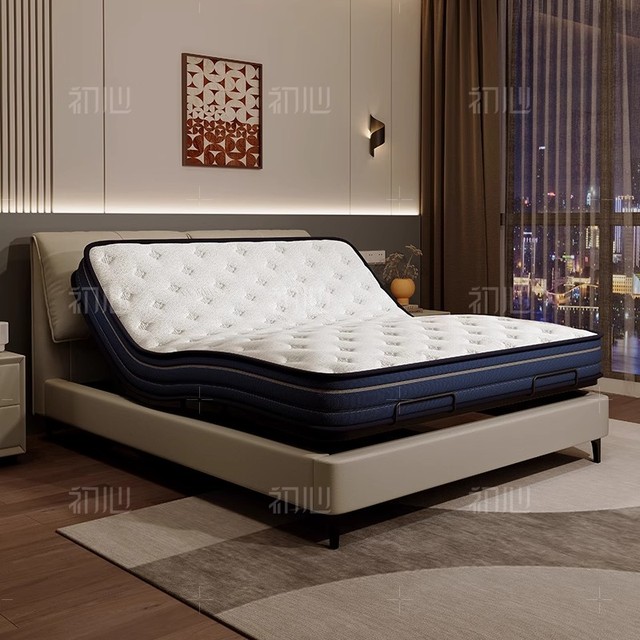 New German Okin Smart Adjustable King-Size Metal Bed Frame with Leather Mattress Double Adjustable Smart Bed
