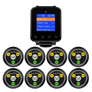 restaurant waiter paging system alarm waterproof watch receiver with pagers call button and customized logo