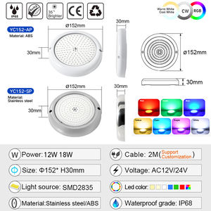 Lampe à <span class=keywords><strong>eau</strong></span> extérieure étanche 18W RGB RGBW 316L en acier inoxydable <span class=keywords><strong>D</strong></span>écoratif Led Logo personnalisé IP68 Lumière de piscine - Product Image 3