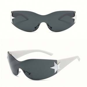 Gafas de Sol de Moda 2023 para Niños y Niñas, Lentes de Sol Deportivas Punk sin Montura con Protección UV400, Gafas de Sol Y2K con Estrellas para Niños - Product Image 6