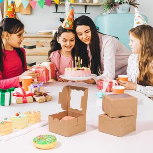Caja de cartón para tartas de embalaje exquisito respetuoso con el medio ambiente personalizado al por mayor para comida y fiestas de cumpleaños para exhibición de tartas envío - Product Image 6