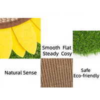 Nouveauté 2024 : Meuble pour chats Tournesol en sisal, bois et feutre, écologique, de luxe, pour intérieur, avec griffoir et maisonnette