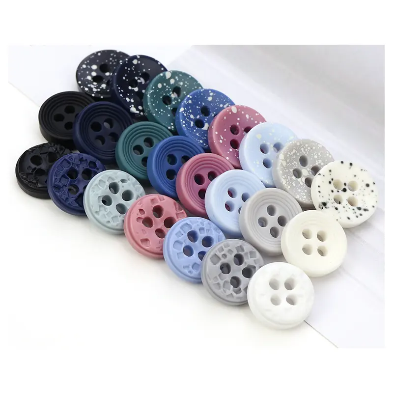 Wholesale White Blue Pink Green 17L 10.5mm Resin Sewing Shirt Buttons With 4 Holes For Business Suit