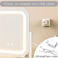 For Style Touch Control LED Makeup Mirror with 3 Lighting Modes Detachable 5x Magnifier Pocket Mirror Metal Frame
