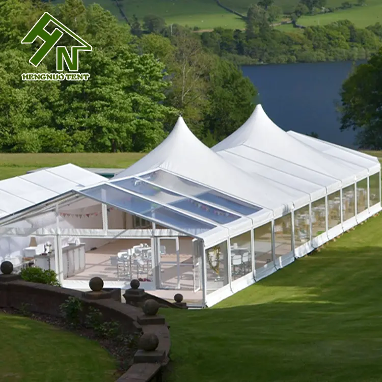 20X60M Grote Heldere Overspanning Luxe Pvc Feesttent Voor Buiten Festival Evenement