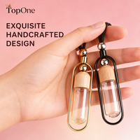 Diffuseur de parfum de luxe pour voiture, flacon rechargeable en verre, pendentif parfumé avec couvercle en bois naturel, parfum longue durée, éliminateur d'odeurs