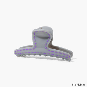 Pince à cheveux longue élégante en résine acrylique couleur unie marron noir pour femme – Créativité et mode - Product Image 5