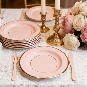 <span class=keywords><strong>Assiettes</strong></span> en papier plissées rondes <span class=keywords><strong>jetables</strong></span> Lanweier, luxueuses et élégantes, écologiques, pour mariages et événements en plein air (vente en gros) - Product Image 1