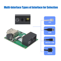 Lecteur de code QR à montage fixe, détection automatique, lecture de code flou, prise en charge RS232/USB/TTL, module de scanner de code-barres intégré