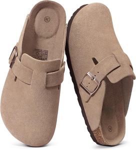 Sabots personnalisés avec semelle intérieure en liège souple et soutien de la voûte plantaire, sandales en cuir, sabots solides, style <span class=keywords><strong>Birkenstock</strong></span> - Product Image 1
