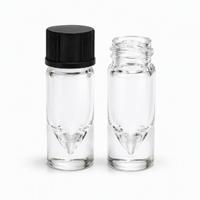 Flacon testeur de parfum en verre à fond conique de 1,5 ml pour huiles essentielles, avec col vissé, emballage d'échantillon OEM sous marque privée