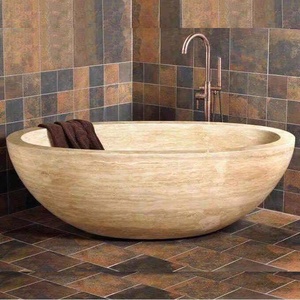 Grande baignoire de trempage 16 cm en marbre naturel, pierre sculptée à la main, baignoire d'eau autoportante, pour salle de bains, vente - Product Image 2