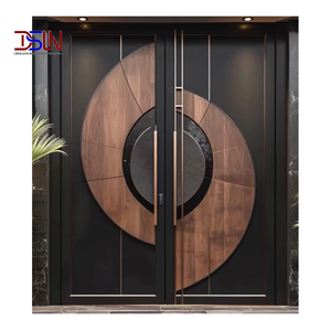 Porte d'entrée moderne minimaliste sur mesure à cadre fin en aluminium, résistante aux ouragans, insonorisée, à rupture de pont thermique, prix de gros - Product Image 1