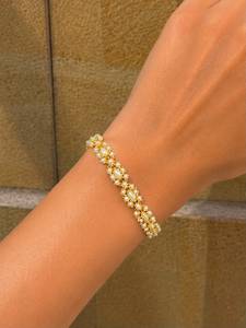 Luxury Jaipuri Gold Plated Pearl <b>Bracelet</b> Handmade handsetted Indian Fashion Jewelry Wholesale Supplier OEM ODM Exporter - Product Image 2