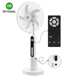 พัดลมตั้งพื้นทำความเย็น AC DC แบบชาร์จไฟได้, รีโมทคอนโทรล18นิ้ว7000มิลลิแอมป์ต่อชั่วโมงทำงานได้3ระดับพร้อมไฟกลางคืน - Product Image 3