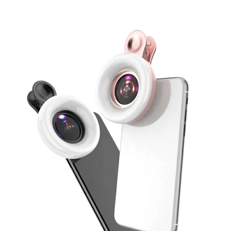 Mobile Phone Eyelash Jewellery Shooting Lens Beauty Makeup Light Macro Lens with Fill Flash Ring Light for Smartphone