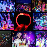 Bracelet lumineux en acrylique, bracelet LED clignotant, logo imprimé personnalisable, parfait pour les concerts en plein air, les fêtes, la course nocturne