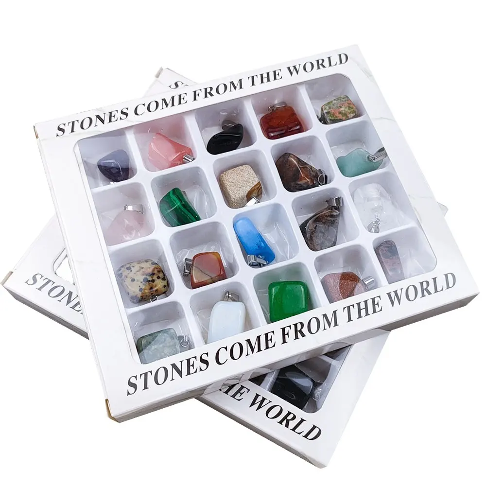 दर्शनीय स्पॉट बेच प्राकृतिक पत्थर क्रिस्टल सुलेमानी जेड लटकन अनियमित गहने यादृच्छिक रंग मिश्रण 20 पत्थर सूट
