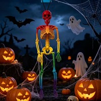 Halloween 3 Stile Skelett-Dekoration, Bewegliche Gelenke Plastik-Skelett-Requisite für Geisterhaus-Party Garten-Wanddekoration