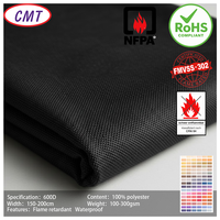 Tissu Oxford en Cordura polyester 600D avec revêtement PU, imperméable et ignifuge