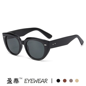 Yingtai Eyewear Cat Eye <b>Sunglasses</b> Wood Grain Frame PC Lens UV400 Protection Unisex Fashion Shades - Product Image 2
