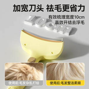 Peine para mascotas, removedor de pelo suelto y desenredante para gatos y perros, herramienta de aseo de acero inoxidable y material ABS - Product Image 5