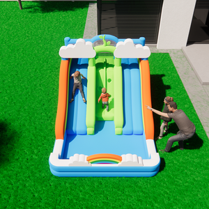 Castillo inflable para niños, parque acuático, casa de rebote con 2 paredes de roca deslizantes largas para uso en interiores y exteriores para juegos de agua en el patio trasero - Product Image 5