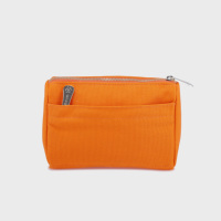 MINFUNG OEM Trousse de Toilette Classique de Voyage Imperméable, Sac de Maquillage de Luxe Portable pour Femme en Toile Orange