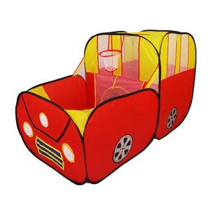 Kartun Dalam Ruangan Mobil Kereta Bermain Mainan Pop Up Tenda untuk Anak-anak Anak Laki-laki Bola Shooting Permainan Dilipat Bola Kolam Pit