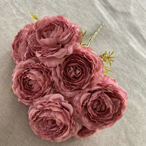 Ramos de peonías de 7 cabezas, flor falsa, 10cm de diámetro, novedad de <span class=keywords><strong>2022</strong></span> - Product Image 1