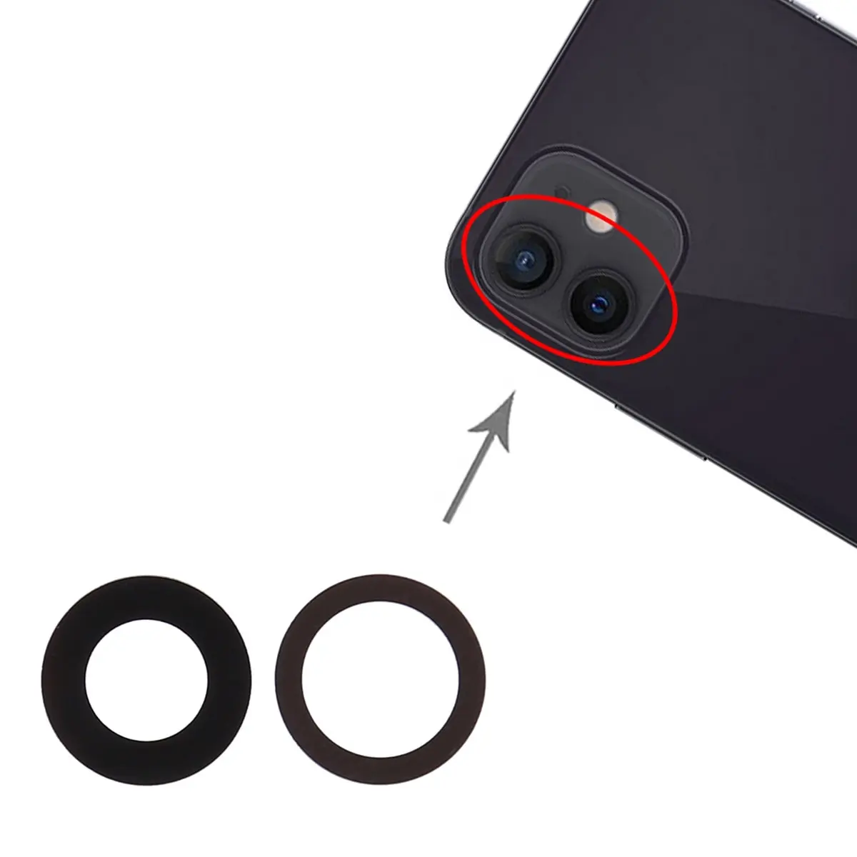 दो तरफा टेप के साथ iPhone 11/11 प्रो मैक्स के लिए 100% असली मूल नया बैक कैमरा लेंस रिप्लेसमेंट रियर कैमरा ग्लास