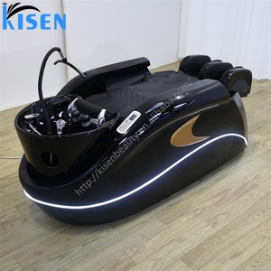 KISEN Bac à shampoing professionnel en céramique pour salon de coiffure avec fonction de lavage capillaire, thérapie aquatique et lit de massage électrique - Product Image 6