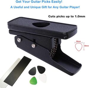 Kit Fai-da-te per Realizzare Plettri per Chitarra, Nero, Punzone da 1mm con 2 Strisce per Plettri, Portachiavi in Pelle, Strumento per Forare Plettri - Product Image 2