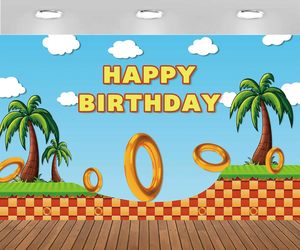 Fondo Fotográfico <span class=keywords><strong>de</strong></span> Feliz Cumpleaños, Telón <span class=keywords><strong>de</strong></span> Fondo con Diseño <span class=keywords><strong>de</strong></span> <span class=keywords><strong>Sonic</strong></span>, Decoración para Fiestas <span class=keywords><strong>de</strong></span> Videojuegos, Personalizable - Product Image 2