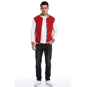 Veste de baseball varsity en cuir avec manches en chenille brodée antibactérienne, prix bas OEM, hiver - Product Image 1