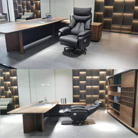 Chaise de bureau de direction électrique ergonomique moderne en cuir véritable haut de gamme avec fonction massage, multifonctionnelle, chauffante et pivotante