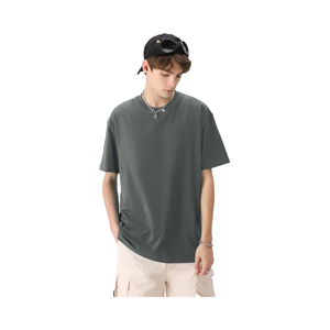 เสื้อยืดถักผ้าฝ้ายสีทึบยูนิเซ็กซ์ออกแบบได้เองสวมใส่ทุกวันไซส์ใหญ่พิเศษสำหรับผู้ชายผู้หญิงลำลองสตรีทแวร์แขนสั้นผลิตจากเวียดนาม - Product Image 2