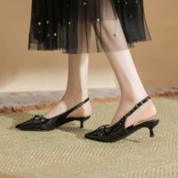Nouvelles Sandales d'été 2025 à Talons Aiguilles Pointus Grande Taille avec Boucle Cheville et Bride Arrière en Cuir PU pour Femme – Collection Luxe