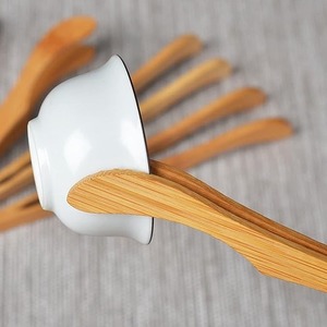 Anti-slip Design Great for <b>Serving</b> Food Multi-use Bamboo Tea <b>Tongs</b> Bamboo Toaster <b>Tongs</b> Reusable Wood Cooking <b>Tongs</b> - Product Image 4