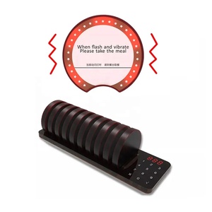 Fuerte señal cola paginación Beeper impermeable vibrador 1 Base 10 zumbadores inalámbrico camarero sistema de llamada buscapersonas restaurante - Product Image 1