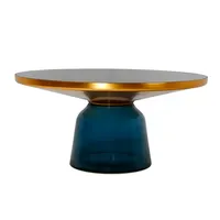 Nordic Style Gold Round Glass Coffee Table