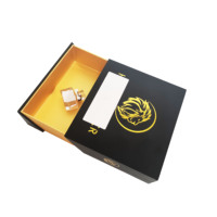 Kexin Großhandel Schwarze Maßgefertigte Gel-Nagellack-Verpackungsbox mit Goldfolien-Logo Starre Schublade Schiebegeschenkbox